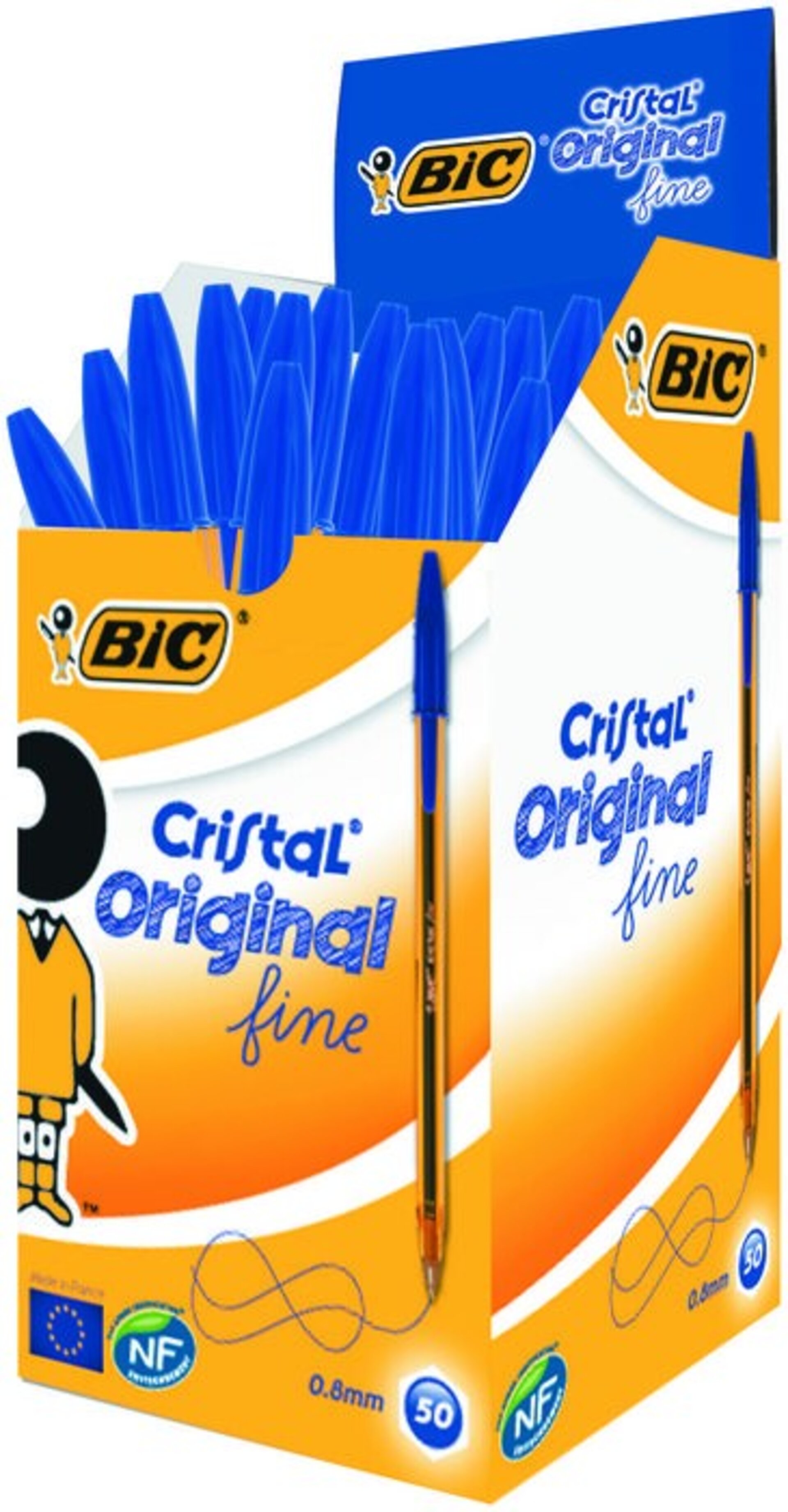 BOLIGRAFO BIC CRISTAL FINE NARANJA TRANSPARENTE - 2